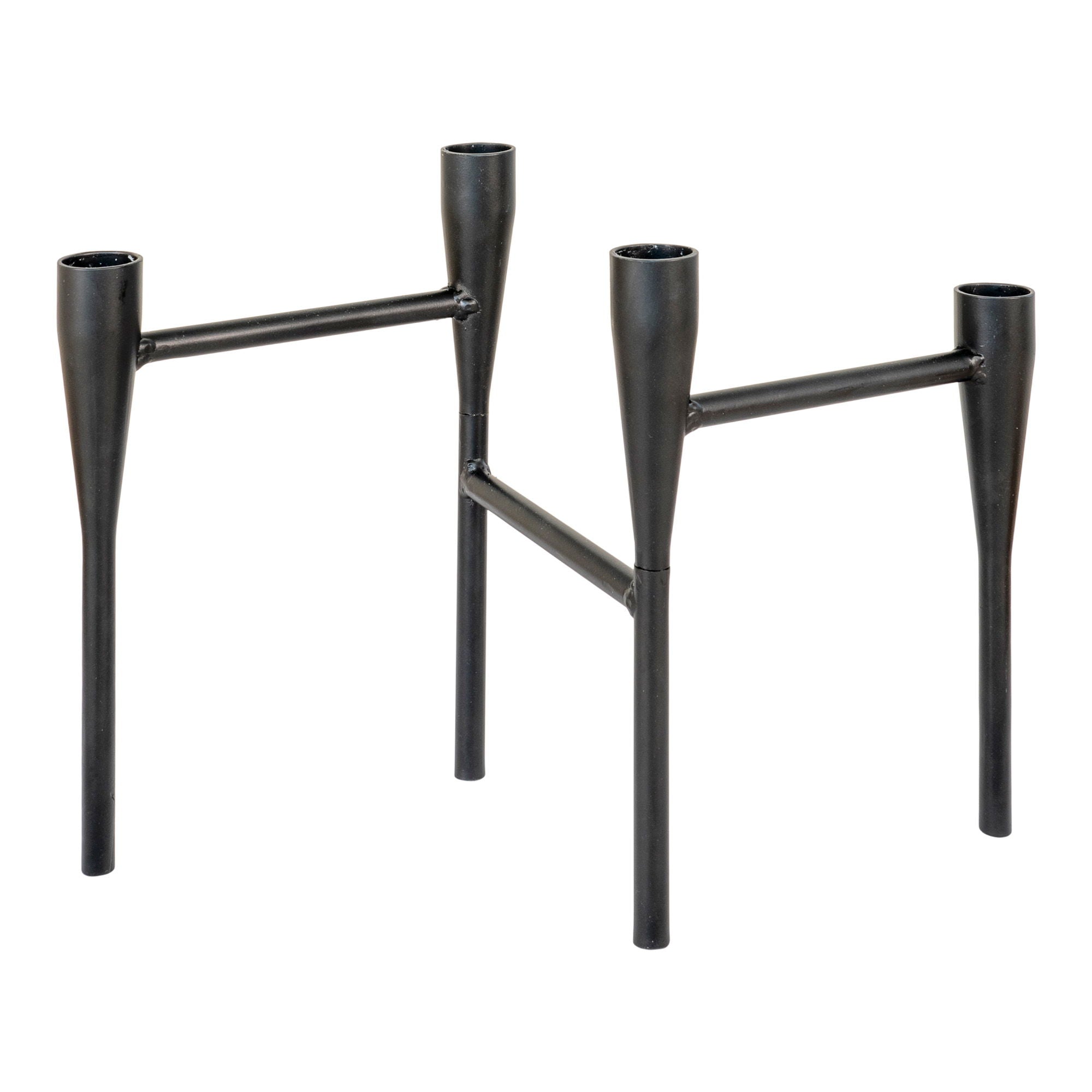 Kerzenhalter, Metall, schwarz, 15×28×21 cm
